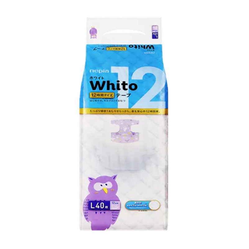 妮飘Nepia 日本Whito轻薄透气 12小时夜用纸尿裤 40枚 L 9kg-14kg
