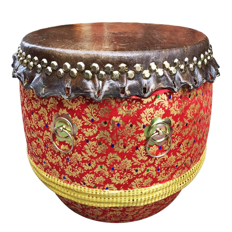 风雷动醒狮鼓成人儿童南狮竞技鼓南狮鼓加厚牛皮大鼓小孩正宗水牛皮鼓龙舟鼓佛山鼓黑色(20寸)