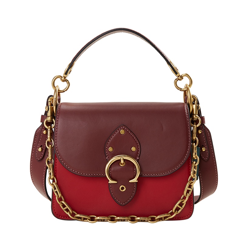 COACH/蔻驰 女包 BEAT口盖包 C带扣 马车印花拼皮 手提包 单肩斜挎包 奢侈品包包