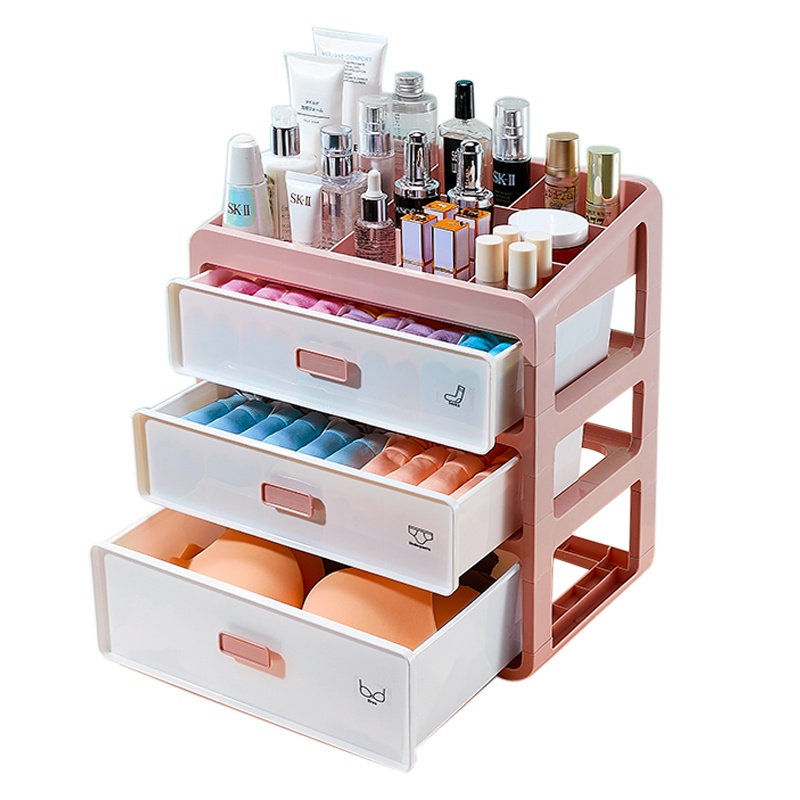 卡贝内衣收纳盒袜子内裤抽屉式分隔格子三合一衣柜整理箱塑料家用神器