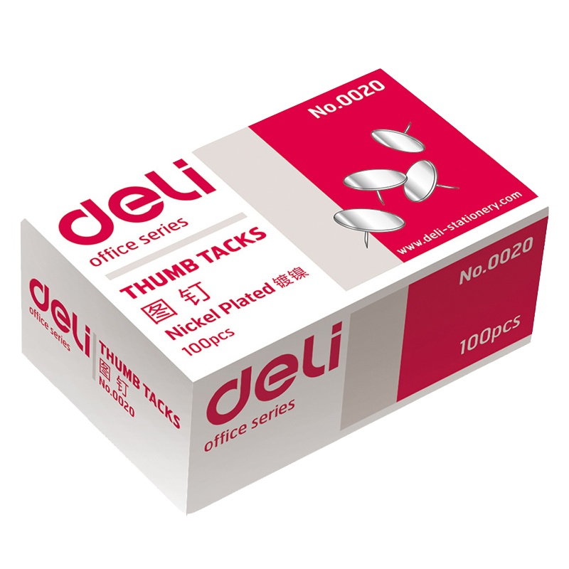[精选]得力(deli)0020 图钉100枚/盒 10盒装