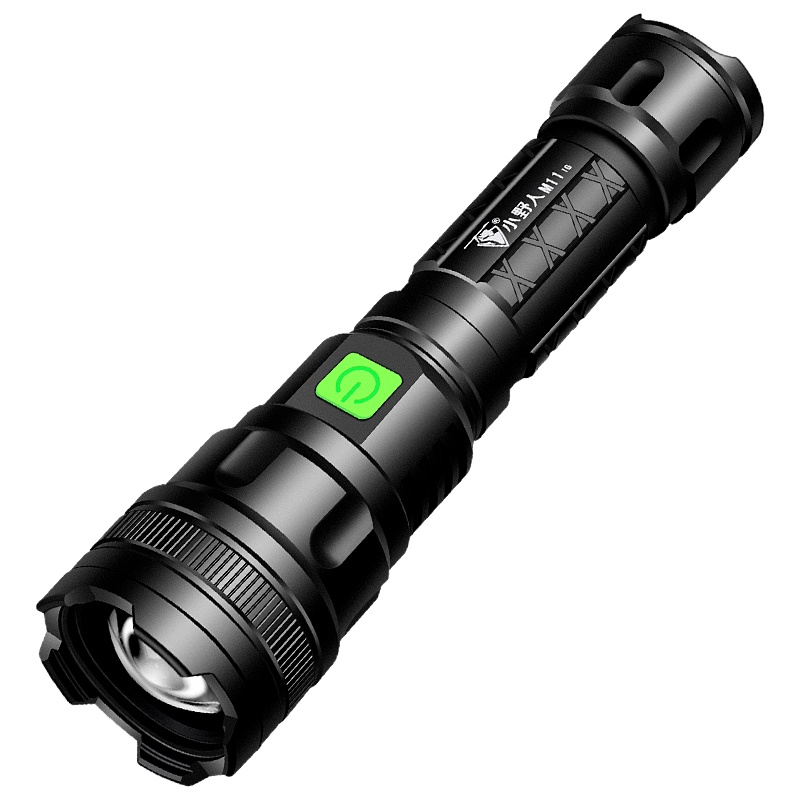久量小野人手电筒强光可充电超亮小疝气灯户外便携家用迷你led远射灯M11快充款T8灯芯