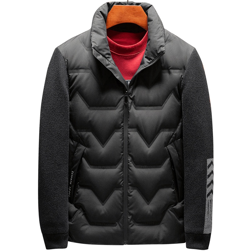 雅鹿男装冬季时尚拼接轻薄款立领羽绒服1013YA98926