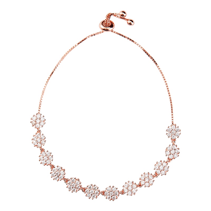 MYFD 手链女S925银秘趣系列雪之吻伸缩手链MYB192328