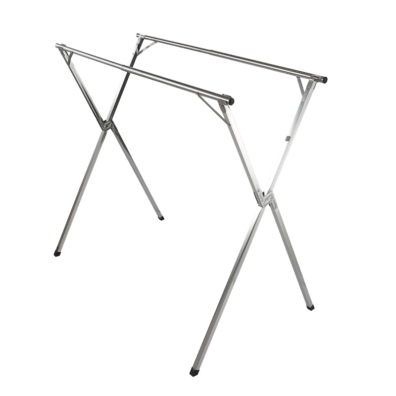 名家 晾衣架 折叠落地晒衣架 户外阳台晾衣杆 不锈钢伸缩晒被架 免安装晾晒架2150折叠双杠伸缩1.6米