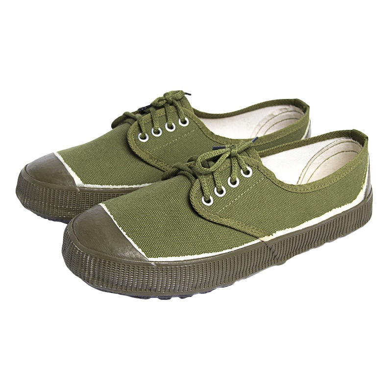 海斯迪克 gnjz-262 低帮圆头胶鞋 军绿橡胶解放鞋男 劳保工作鞋 工地作训野外登山耐磨帆布鞋 36码