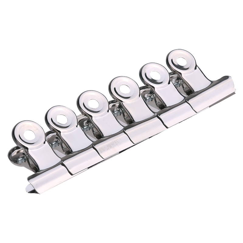 得力不锈钢铁夹子大中小号学生文件报纸夹山形圆形铁票夹办公用品固定金属票据夹64mm-19mm6个装强力家用9526