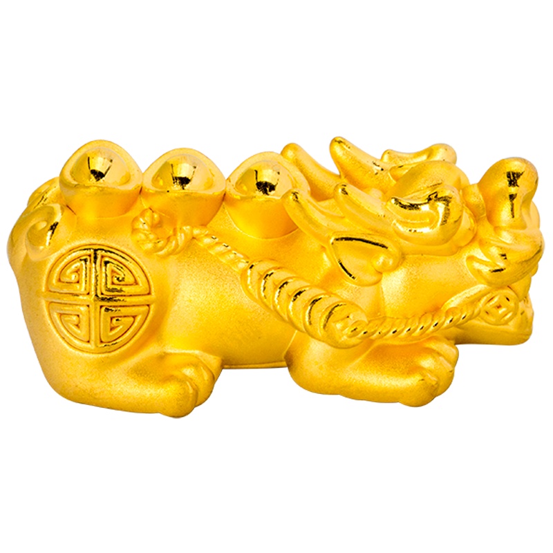 金一国囍足金3D硬金貔貅转运珠男女通用款黄金路路通手串 定价（送黑曜石） ACD002