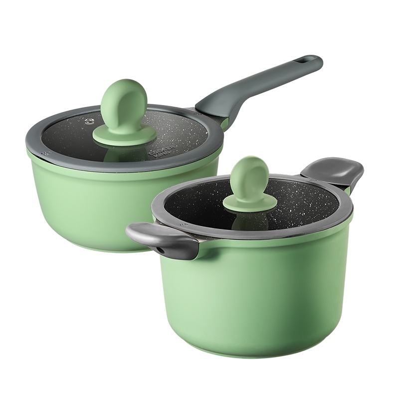 竹青石奶锅汤锅两件套
