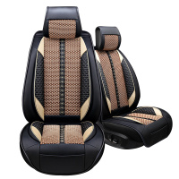 淘尔杰TAOERJ全包围汽车坐垫耐磨皮拼冰丝四季垫5座通用 简约大气 多色可选 激情红-舒适版