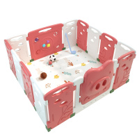 贝恩施宝宝围栏防护栏婴儿地上爬行学步栅栏儿童安全家用室内护栏 6大片8小片+游戏栏+门栏YL02 波尔托绿