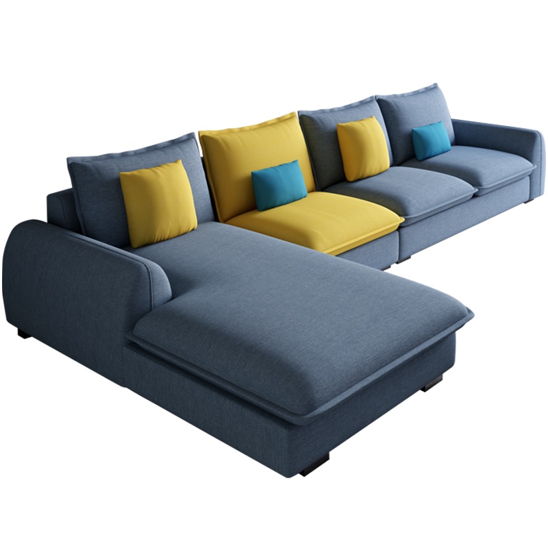 创世人 北欧布艺沙发客厅简约现代可拆洗转角家具转角沙发带贵妃位