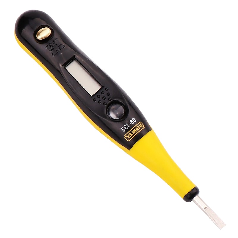 史丹利（STANLEY）66-133-23 高档双色带照明灯数显测电笔12-220V