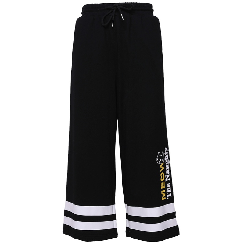 a02新款2020潮流字母条纹印花阔腿裤休闲裤女DTV2D1281PN