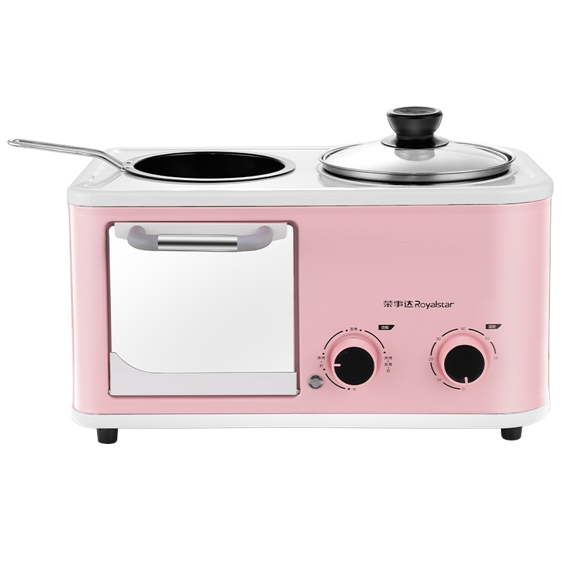 荣事达(Royalstar)多功能早餐机RS-KG12A(粉色)烤面包机家用多士炉三明治机吐司机电烤箱多功能用途锅电煮锅