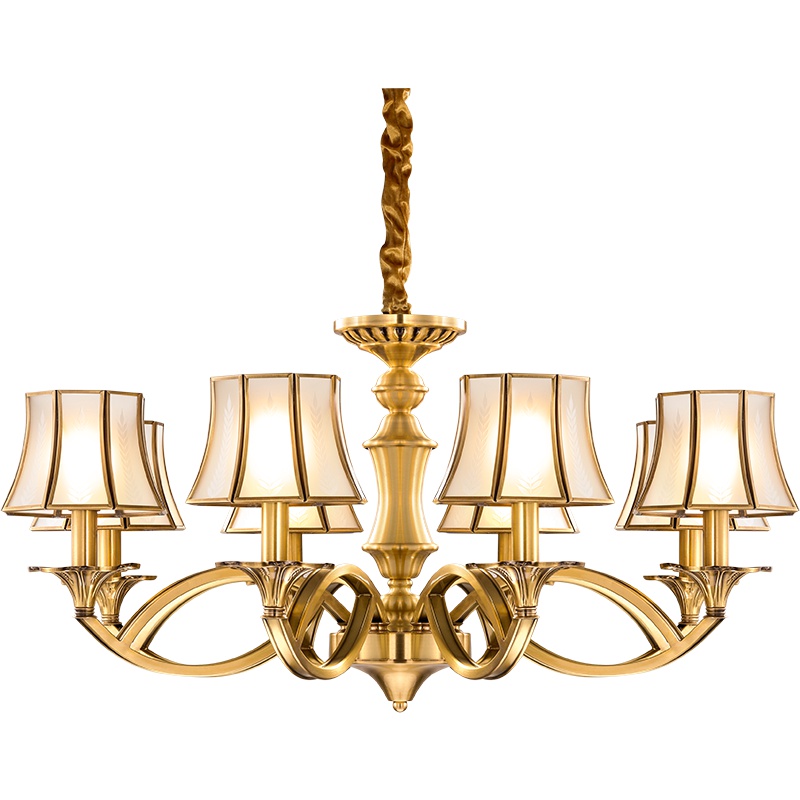 雷士照明NVC美式客厅豪华吊灯北欧现代简约大气餐厅卧室饭厅吸顶灯美式复式楼铜艺灯具田园别墅吊灯照射不含光源