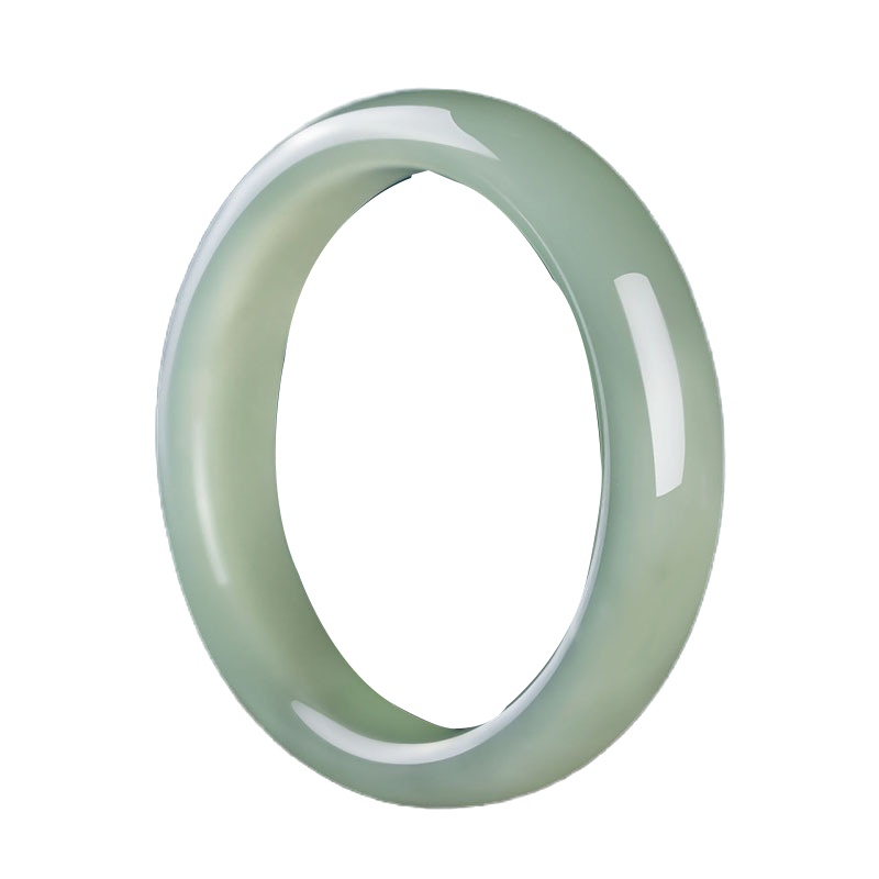 依帝魅手镯天然玉石和田玉青玉宽条正装手镯晴水色手镯圆条女款冰种镯子和田玉青白玉手镯保证正品支持全国复检