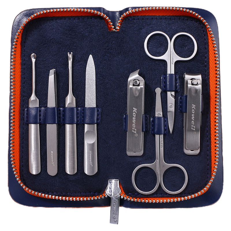 韩国进口指甲刀套装 KE801橙色 指甲剪平口指甲钳