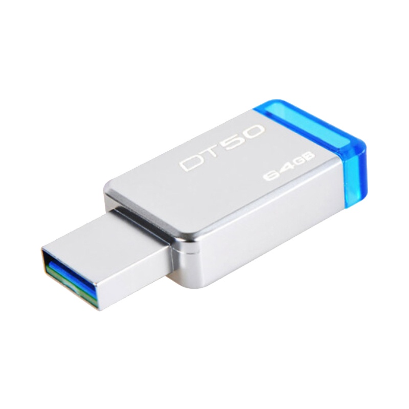 金士顿(Kingston)64GB U盘 DT50 金属高速优盘 USB3.1 蓝色
