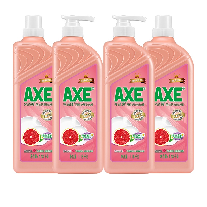 AXE斧头洗洁精西柚维E护肤蔬果洗碗去污1.18kg*4瓶家庭装