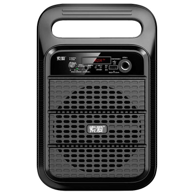 索爱蓝牙音箱广场舞音响手提音箱户外便携式K歌小型大功率叫卖家用地摊喊话收款码播放器电脑音箱F88[带1个无线话筒]