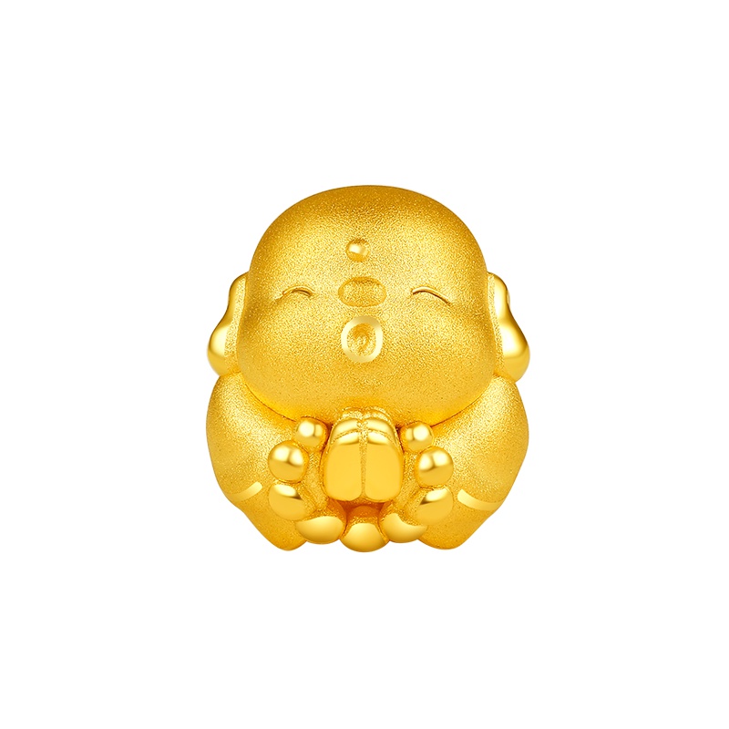 周大生 3D硬金萌趣佛童手链 平安顺遂 送礼佳品
