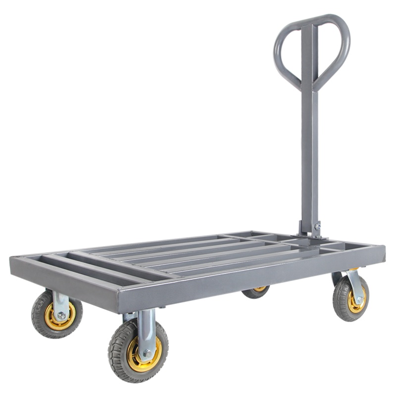 新越昌晖钢板车钢管小推车拉货车手推车物流搬运平板车拖车手拉车工具车60*90cm承重约1200斤 MND135