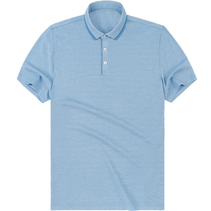 布先生新款春夏商务丝光棉短袖T恤 翻领绅士中年大码AT10852