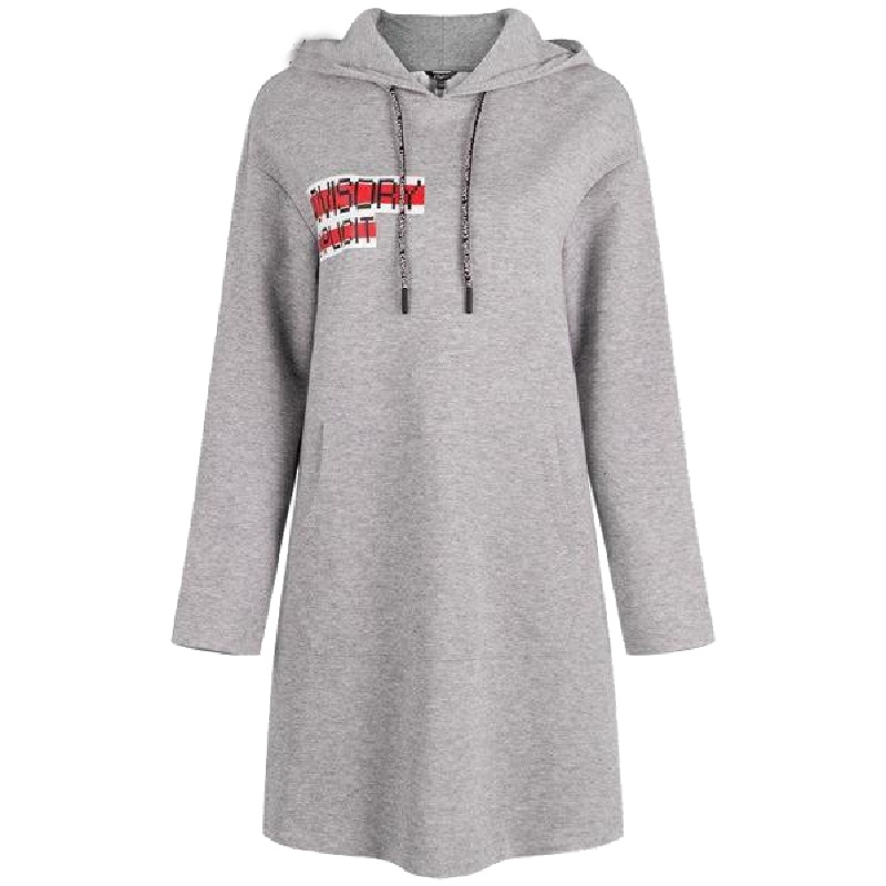 拉夏贝尔Candie's秋季新款韩版套头灰色中长款长袖卫衣女30071013