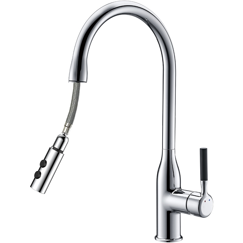 安华卫浴(ANNWA)厨房龙头水槽抽拉龙头冷热水龙头单把双孔菜盆龙头