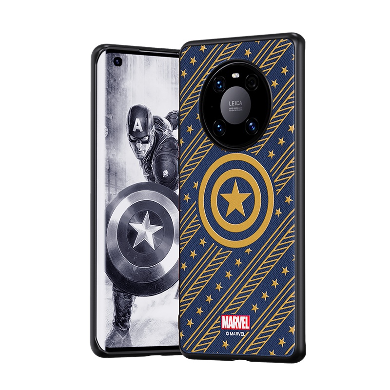 ESCASE 华为mate40Pro+手机壳huawei保护套 硅胶软边全包防摔复联漫威香水味 美国队长