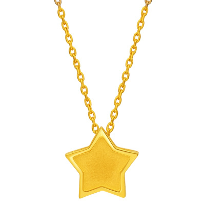 金一国囍足金精品幸运星新款时尚黄金项链时尚套链送女士(计价)ABC042