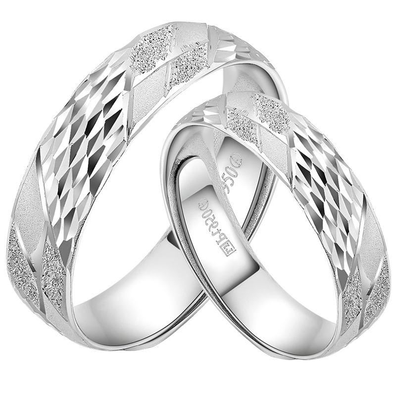 雅宝福Pt950铂金戒指遇见幸福铂金情侣对戒结婚戒指