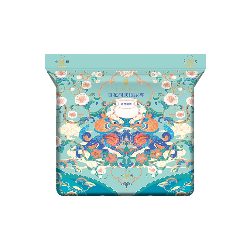 一朵idore杏花润肤纸尿裤M26片超薄干爽婴儿透气日夜用宝宝尿不湿