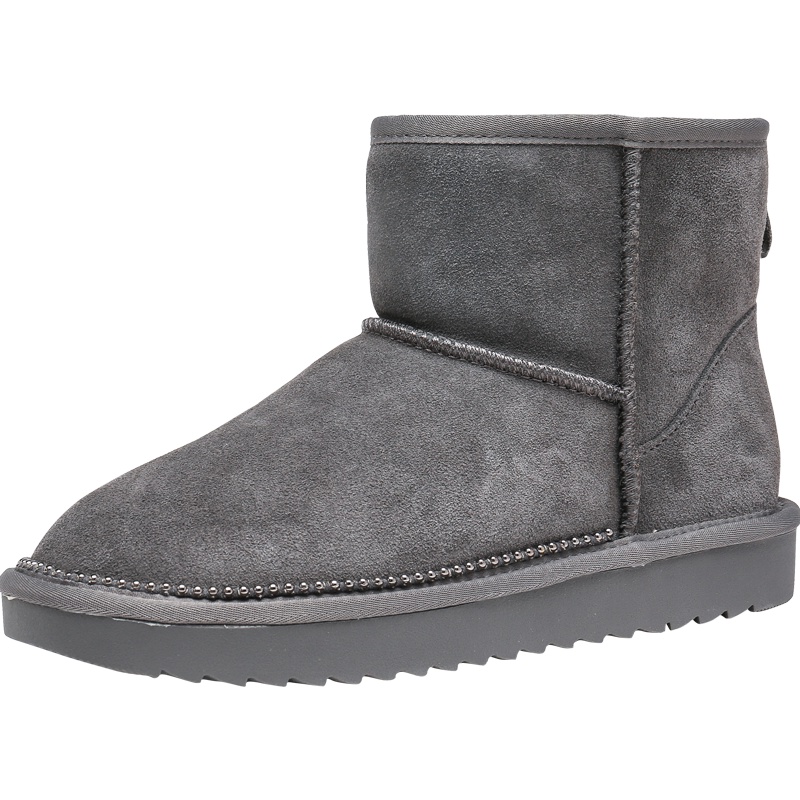 红蜻蜓冬韩版休闲雪地靴加绒加厚保暖防滑短筒靴棉鞋