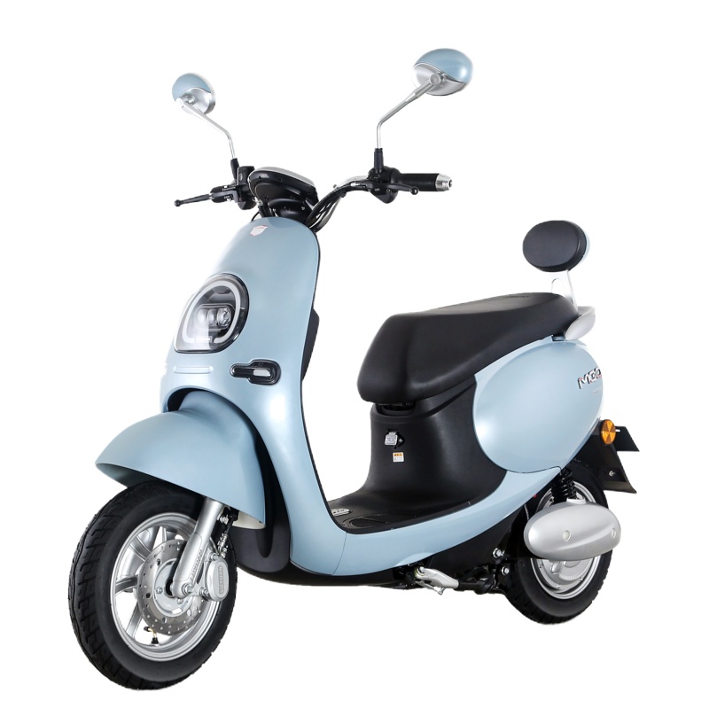 绿源电动车60v女士电瓶车MQQ3男女双人时尚代步电动轻便摩托车 雾蓝