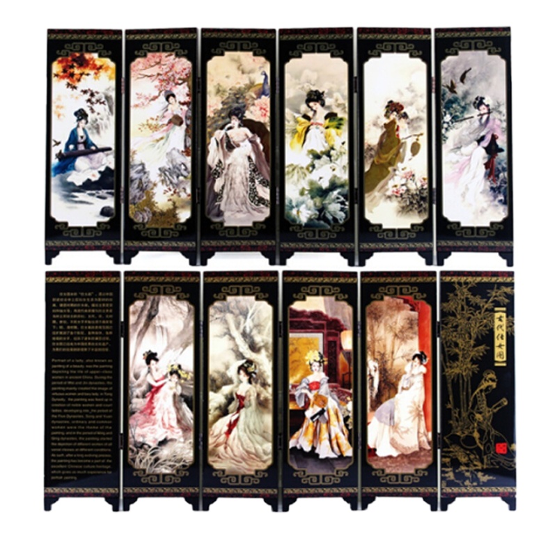 漆器屏风_梅兰竹菊[六扇]