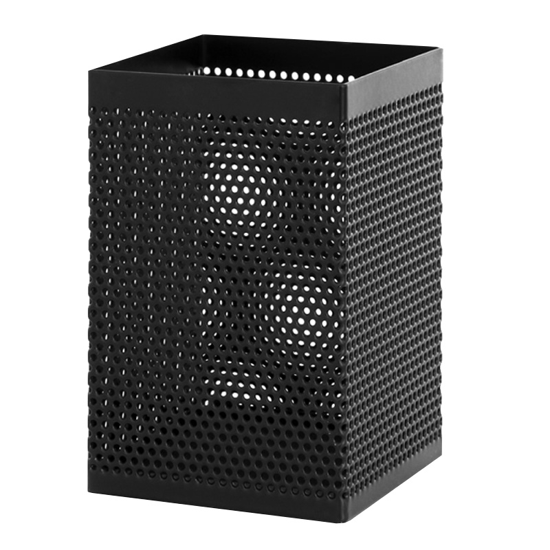 得力笔筒创意简约时尚多功能一体笔桶笔架收纳家居桌面摆件办公室笔筒韩国学生金属黑色908Z