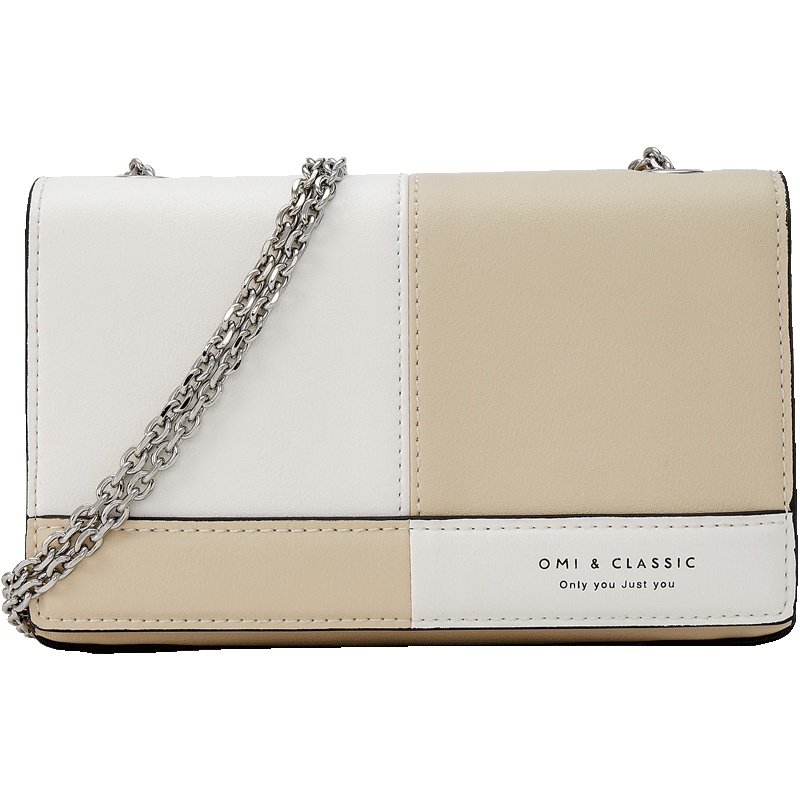 欧米OMI包包女2019新款百搭单肩斜挎包韩版时尚拼色链条包小包包