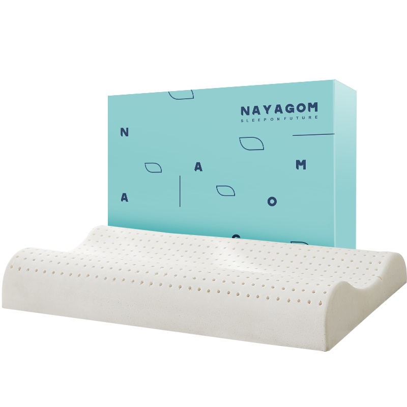 楠伢宫NAYAGOM天然纯乳胶枕头6-13岁儿童特拉雷工艺枕芯 成长型