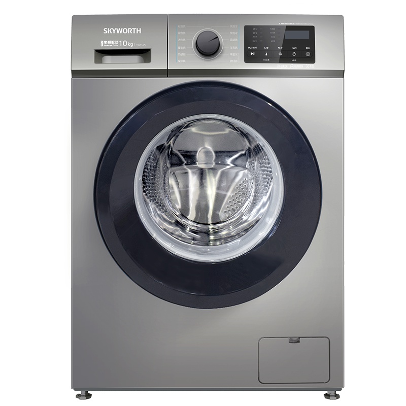 创维(Skyworth)F100PLCN 10公斤变频滚筒洗衣机全自动 大容量智能模糊控制 家用洗衣机滚筒除螨(钛灰银)