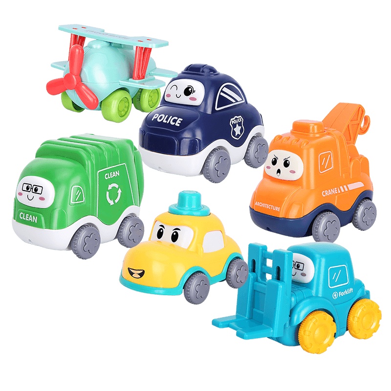 纽奇(Nukied)儿童玩具车男孩益智玩具小车仿真车模型 益智小汽车六只装