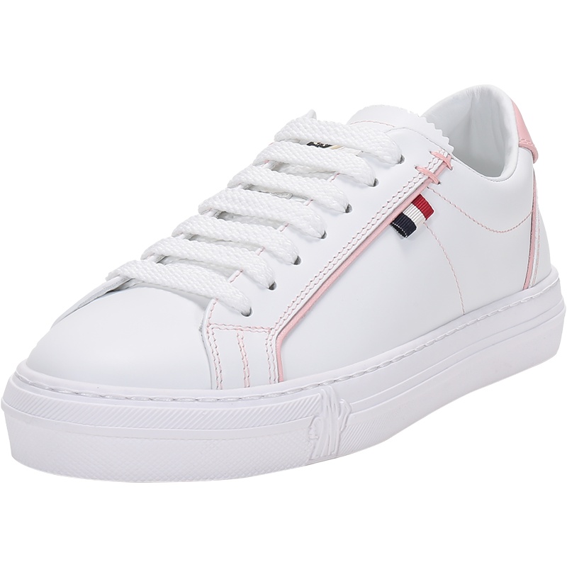 MONCLER 盟可睐 女士 牛皮系带休闲运动鞋板鞋小白鞋 4M71100 02SRW