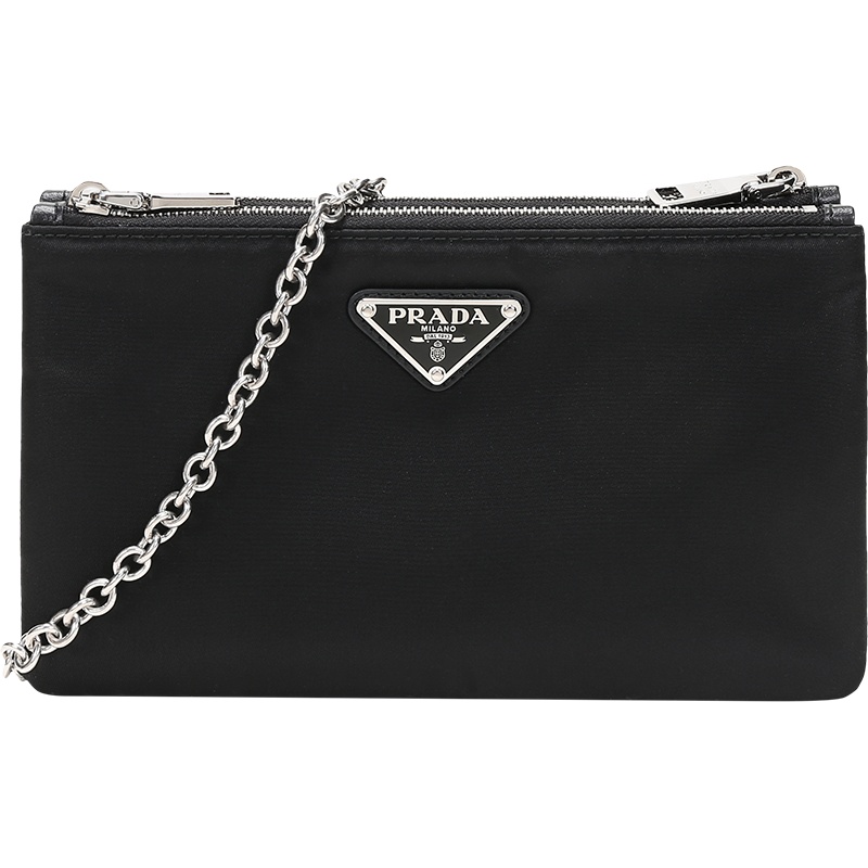 PRADA 普拉达 女士 织物单肩斜挎包链条包手拿包迷你款 1BP044 2CKI