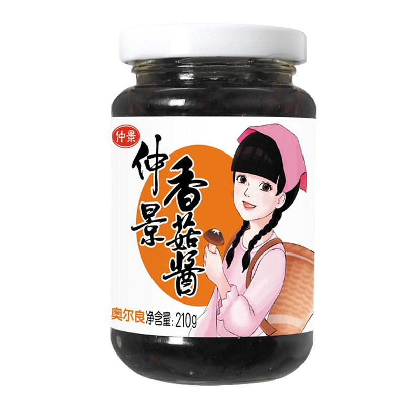仲景 奥尔良香菇酱 210g 瓶装 甜辣味 拌面条拌米饭配粥夹馍蘑菇酱