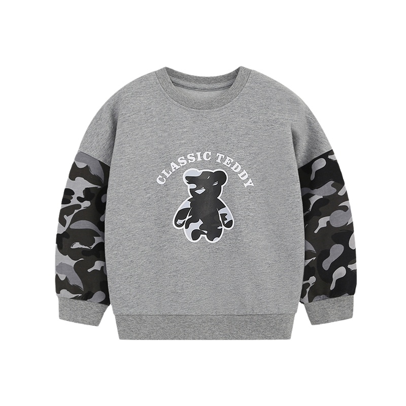 精典泰迪男童卫衣儿童洋气套头上衣宝宝迷彩春秋衣服