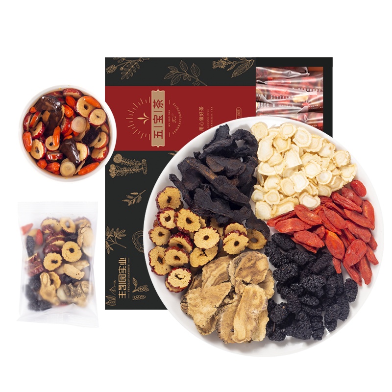 丰凯园人参五宝茶男人枸杞红枣黄精玛咖桑葚组合八宝熬夜身体滋补養生肾