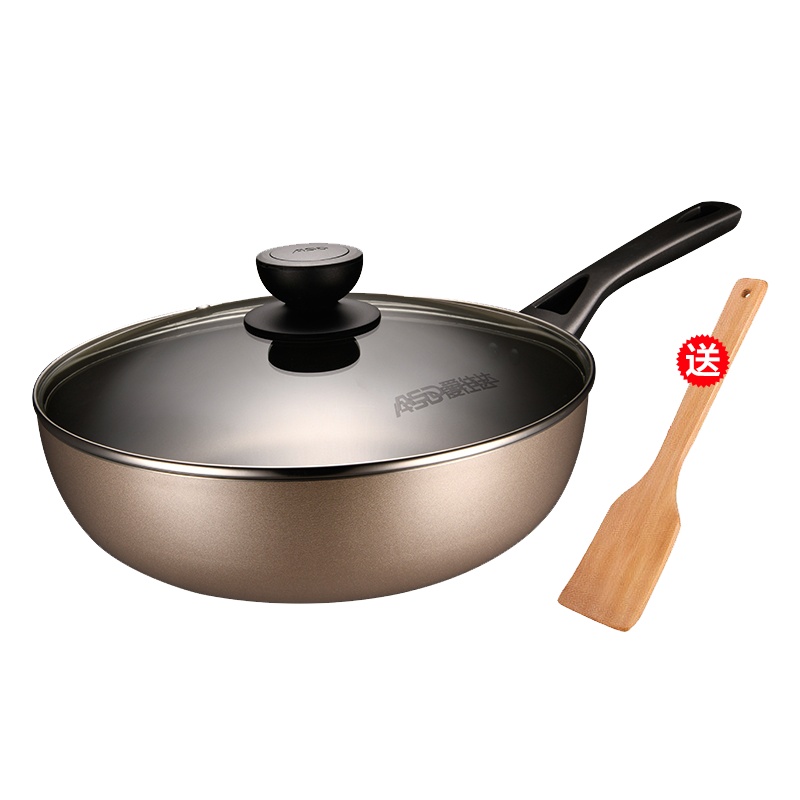 爱仕达(ASD) 炒锅 JL28G2WG-K 新不粘炒锅28cm耐用少油烟煎锅炒菜锅不粘锅明火专用送木铲