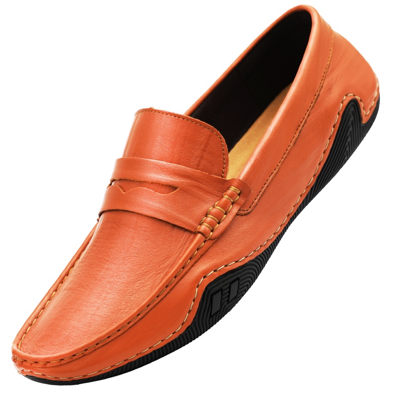 Rock Fairwhale洛克华菲男鞋休闲鞋子夏季透气驾车薄底懒人鞋真皮男士皮鞋豆豆鞋男