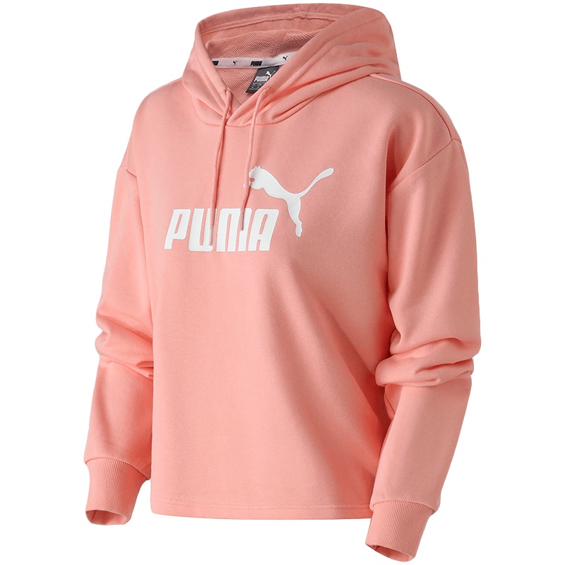 PUMA彪马女装运动服休闲服logo樱花粉连帽卫衣844643 L 84464301黑色